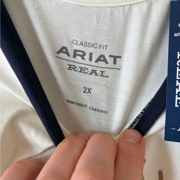 Ariat Painted Dreams Buffalo 3/4 length sleeve western tee shirt NWT 2XL - Picture 3 of 6